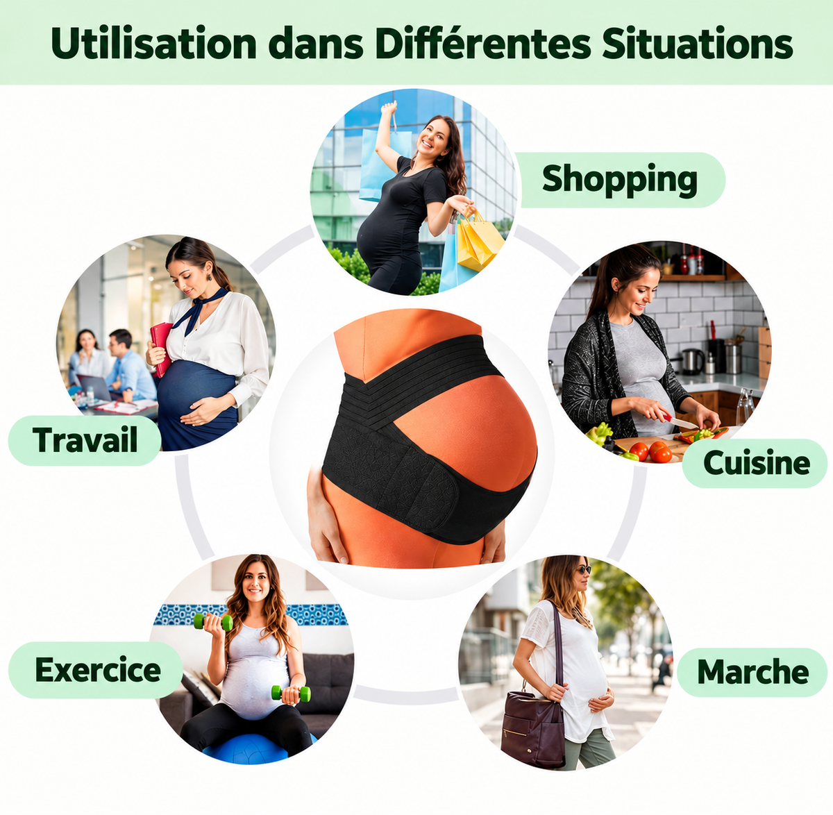 Ceinture de grossesse innovante : Soutien optimal et confort pour le ventre et le dos