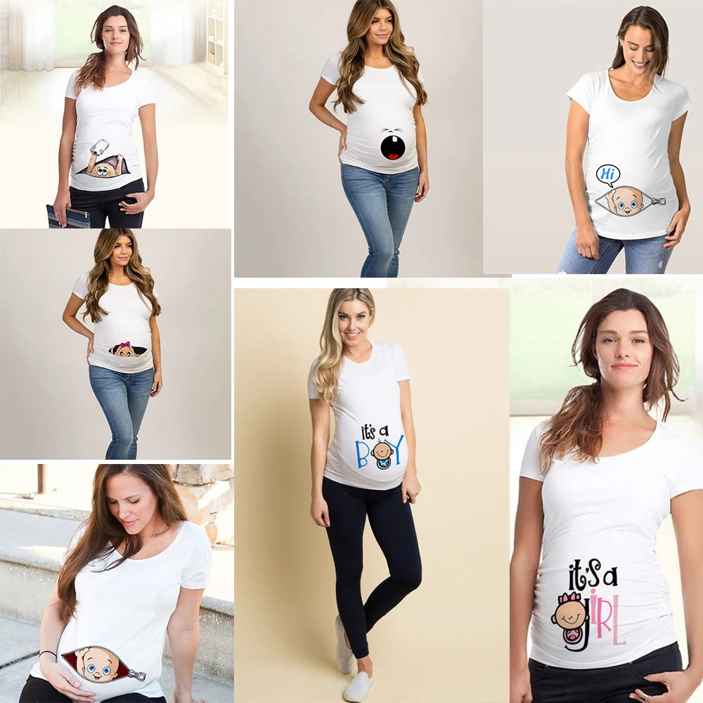 T-shirt de maternité sourires et motions : Annoncez votre grossesse avec humour et confort