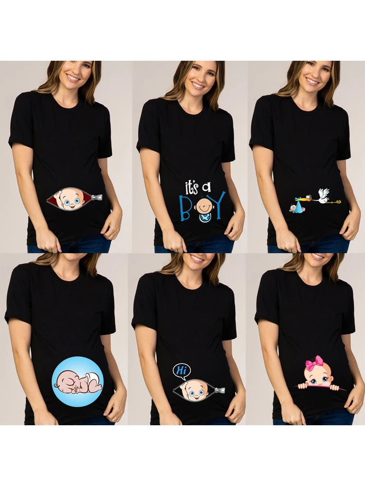 T-shirt de maternité collection humour et tendresse : Annoncez votre grossesse avec style, confort et une touche de fun